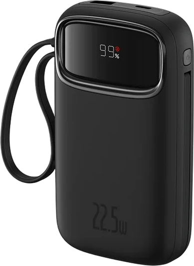 Bateri E Jashtme 10000mAh Me 2 Porta Karikimi Dhe Kabllo Lightning & Type-C Te Integruar
